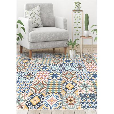 Alcia Vinyl Machine Printed Area Rug