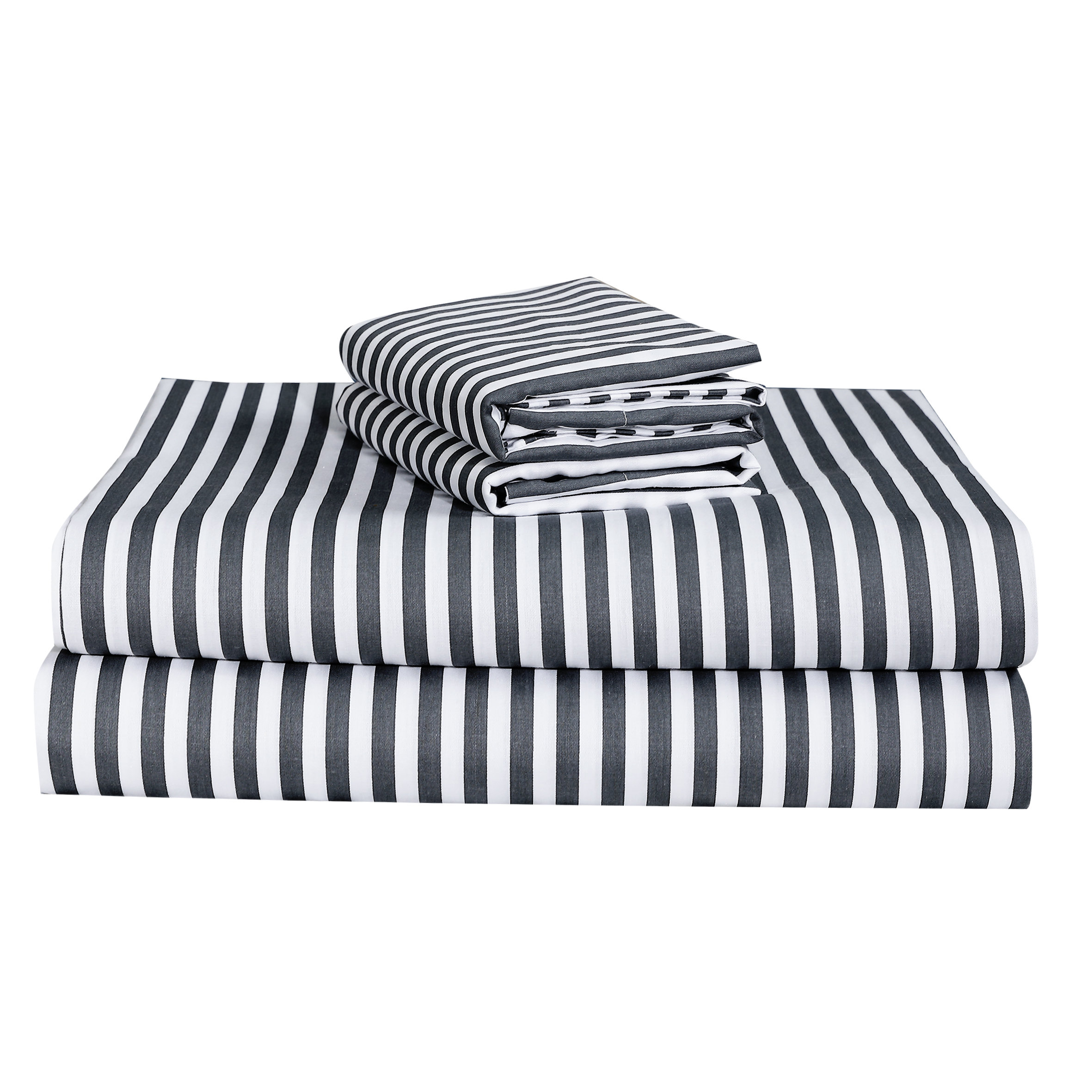 Solid Cotton 4 Pieces Bedding Sheets Set
