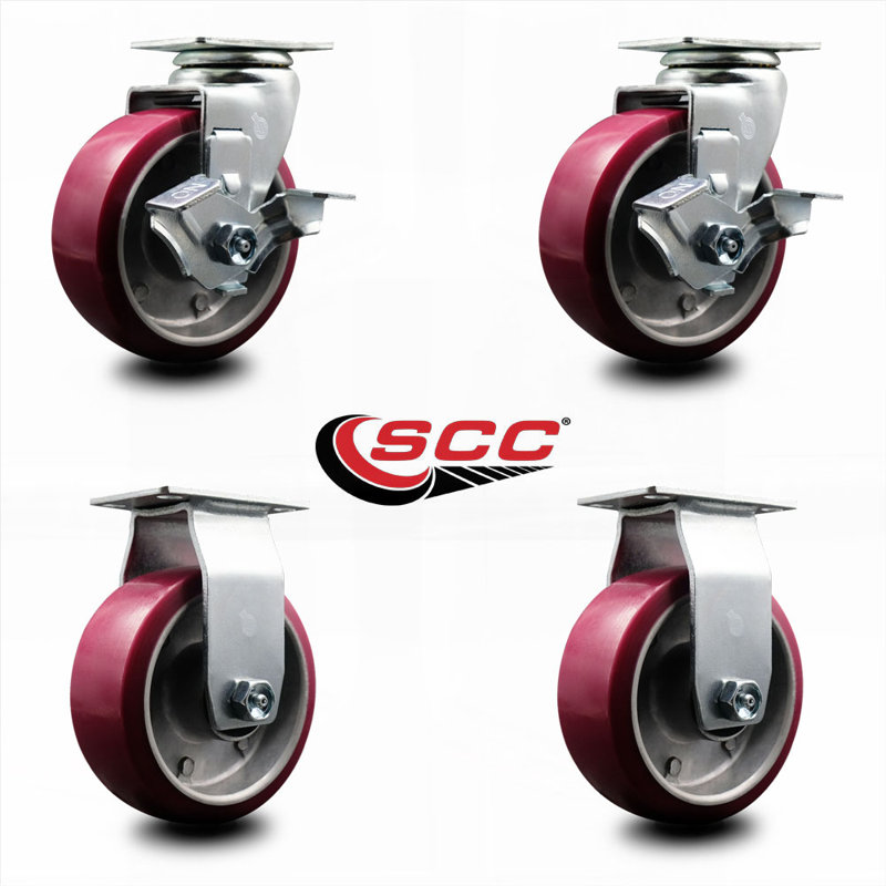 4-Piece Poly and Aluminum Caster Set