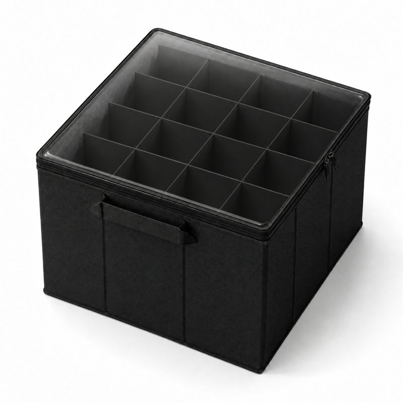 Shoe Organizer for Closet, 2 Pack Foldable Shoe Storage Containers with Adjustable Dividers, Fits 16-32 Pairs for Home and Closet Organization