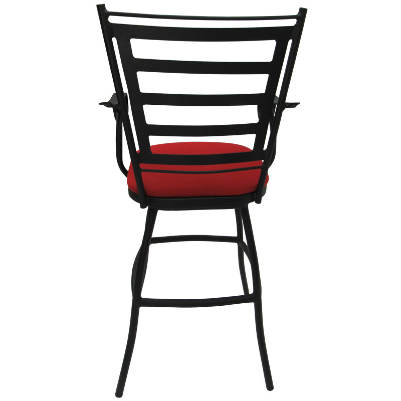 tabouret de bar pivotant 30" avec coussin d’extérieur Darin, Rouge