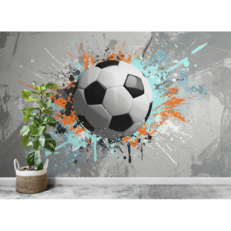 Ballon de soccer, graphique mural, autocollant, chambre de garçon, chambre de bébé autocollant amovible, décoration murale de chambre de bébé 687RS (Peel-N-Stick) RS687