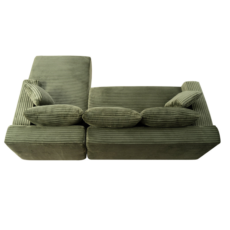 Compression Cloud Sectionals, Corduroy L Shape Modern Home Sofa