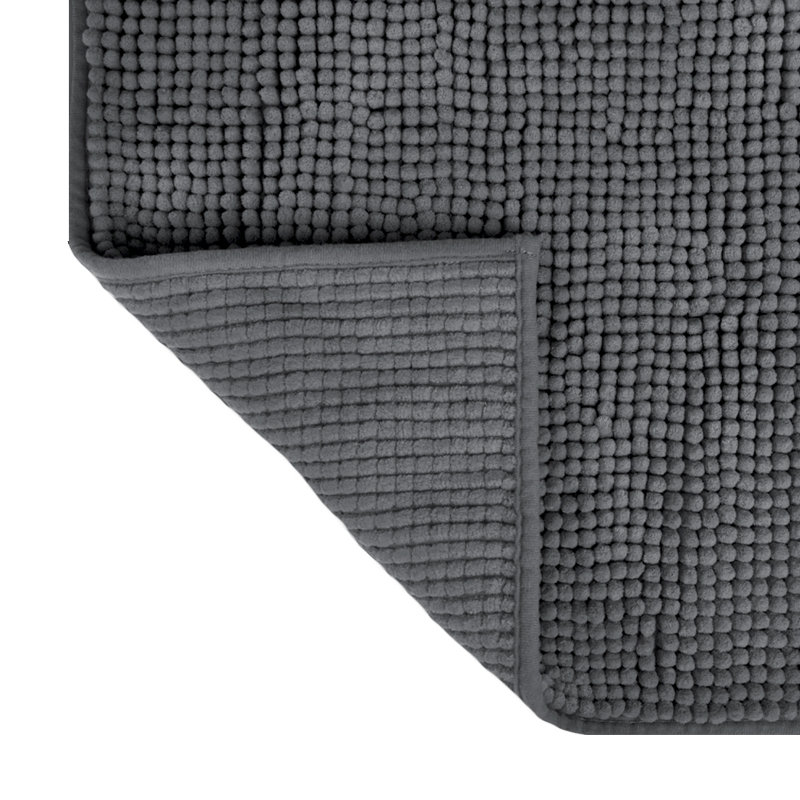 Centreville Chenille Non Slip Bath Mat, 90cm L x 60cm W, Charcoal