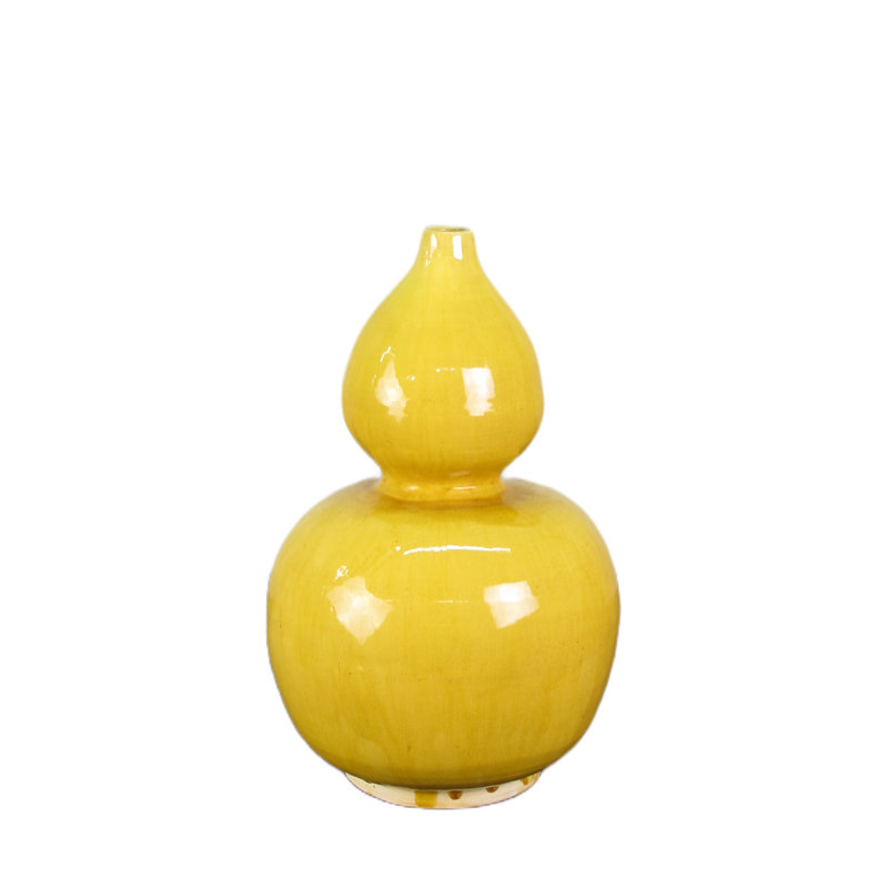 Asian Classic Handmade Table Vase, Yellow