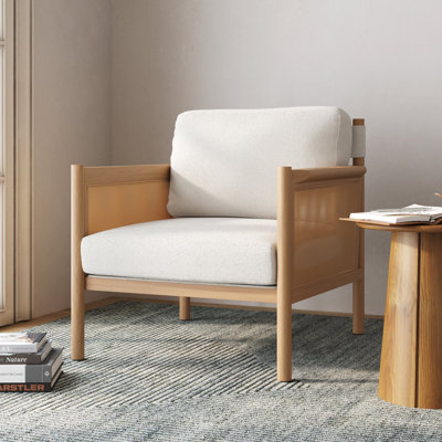 Fauteuil Boucle avec accoudoirs en rotin