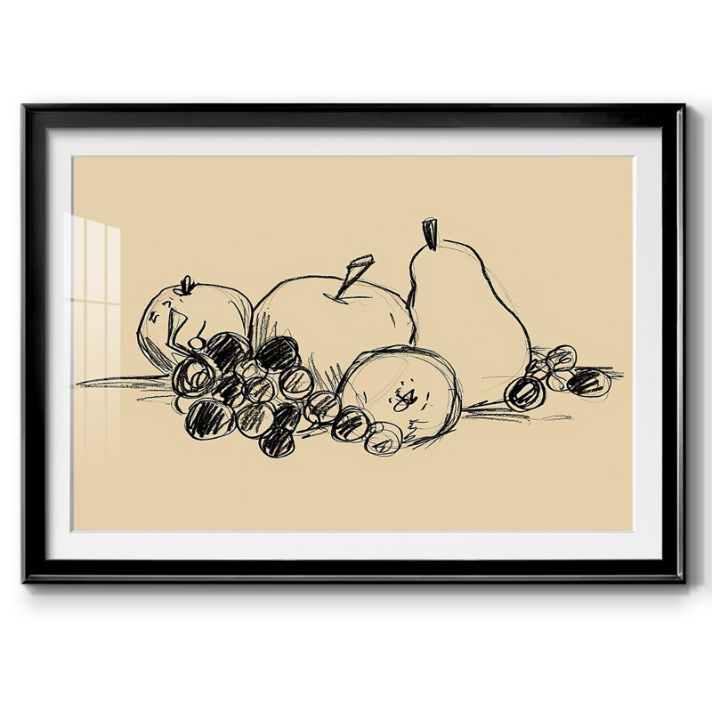 " Graphite Fruit I ", Black, 30" H x 44" W x 1.5" D