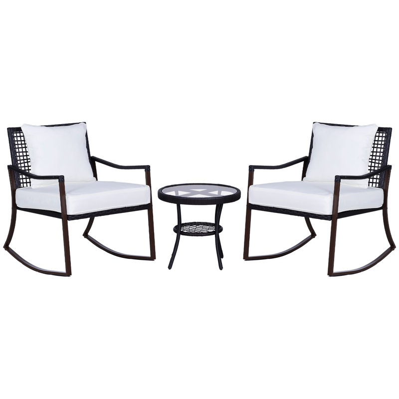 Aaleiyah 2 - Person Patio Dining Set with Round Table , Cushions Included