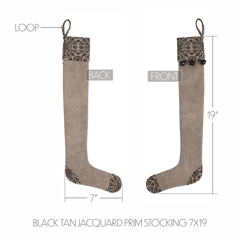  Chaussette de Noël sur mesure, Noir / brun clair