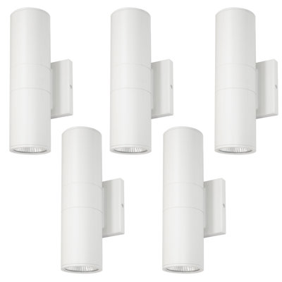 Muneeba 12 Inch Integrated LED Round Up Down Outdoor Armed Sconce Wall Light - Waterproof for Garage, Back Porch