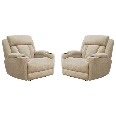 Pul 42" Upholstered Power Recliner with Adjustable Headrest with Pillow Top Arms