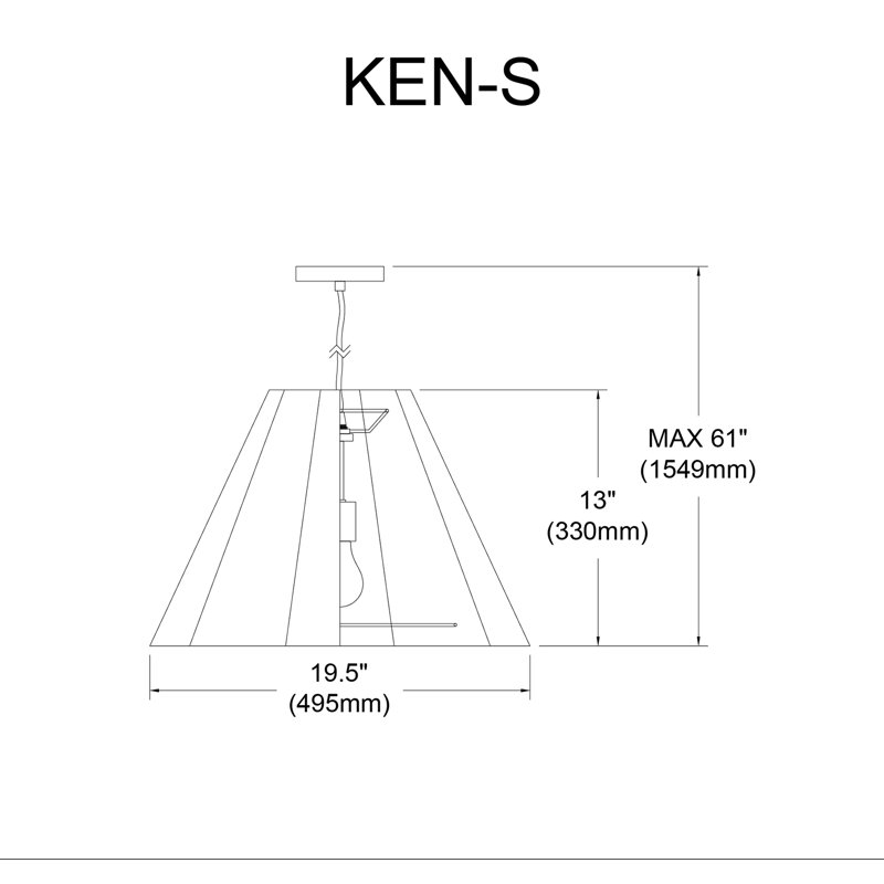 Kendra 4 Light Single Cone Pendant, White