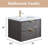 30" Brown Vintage Wall-Mounted Single Bathroom Vanity Set With 2 Drawers