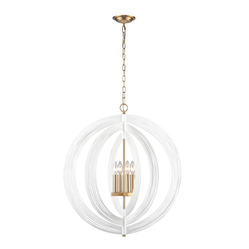 Orme 27'' Wide 4-Light Chandelier - White, White