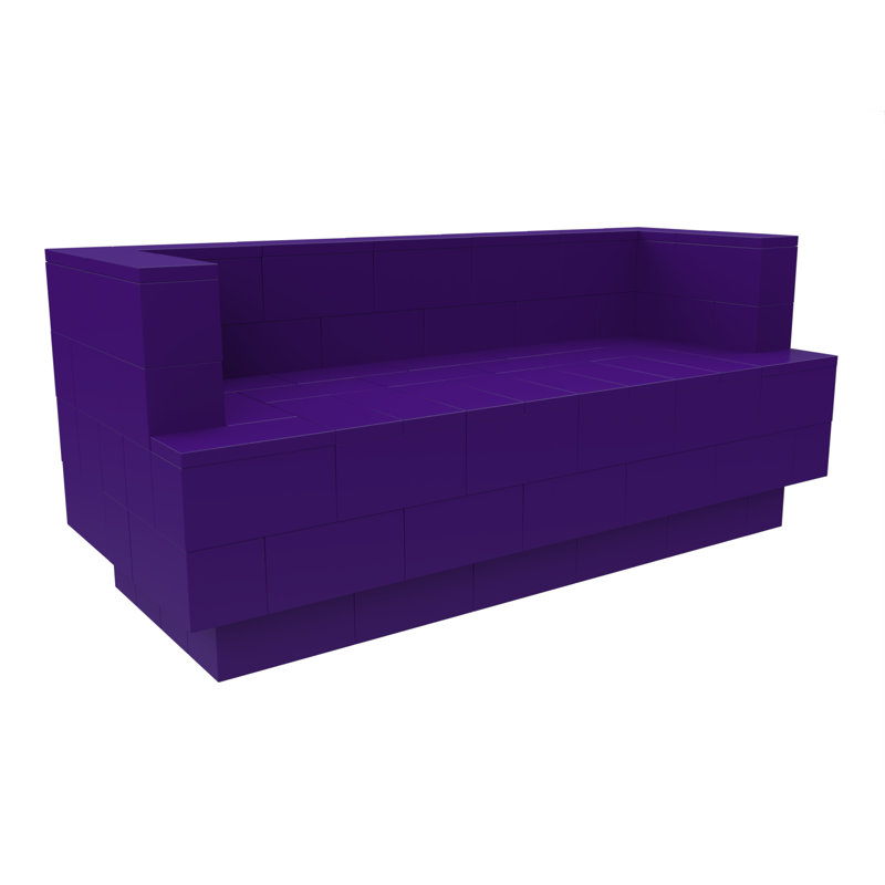 Canapé à accoudoirs carrés 96 po EverBlock, Jaune, 31" H x 72" W x 30" D
