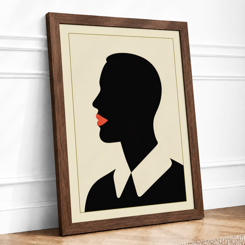Silhouetted Profile Minimalist - Print, Walnut, A3 - 42.0 x 29.7 cm