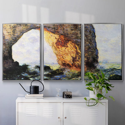 Monet - 3 pièces, reproduction encadrée sur toile