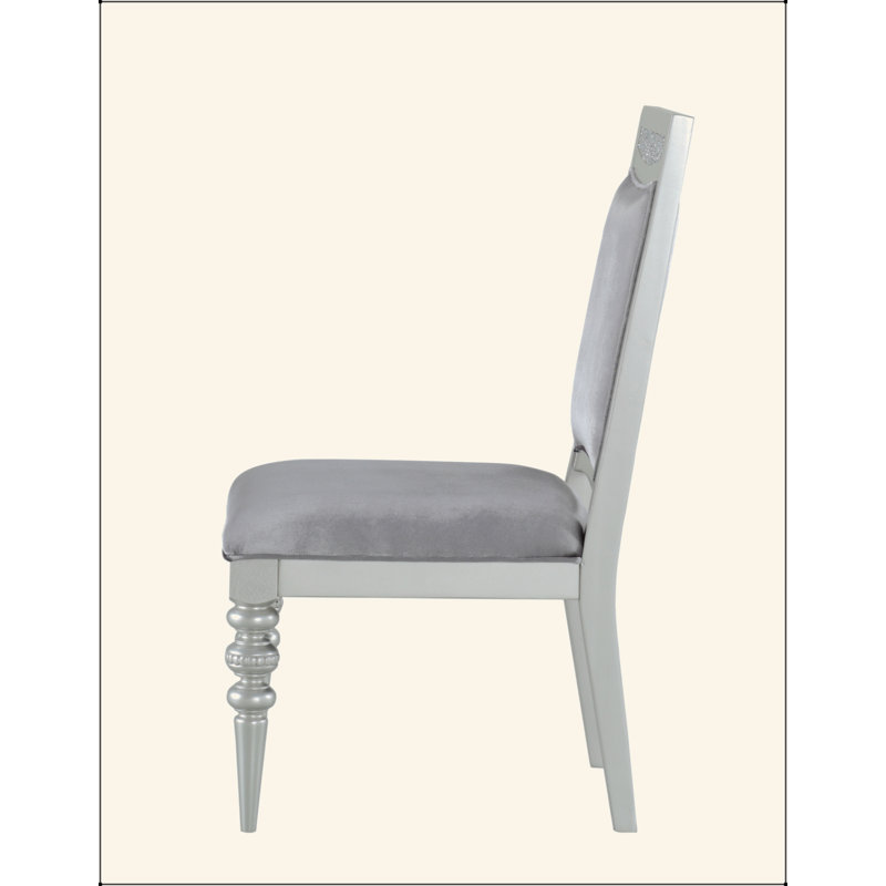 Ensemble de 2 chaises d'appoint en tissu et finition platine Maverick
