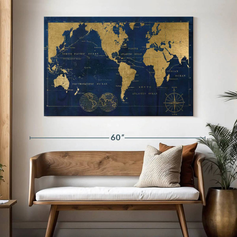 Carte du monde Aligo, H 34 po x l 51 po