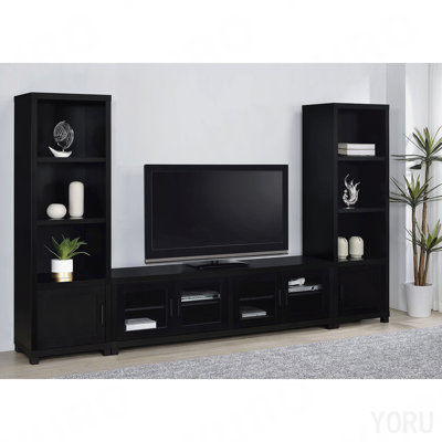3-Piece Entertainment Center Console - Black