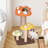 44"Whimsical Mushroom Cat Tree With Scratching Post And Cat Condo