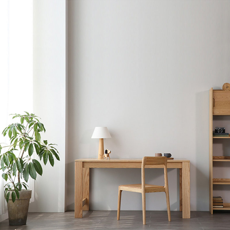 Bureau rectangulaire en bois massif Burlywood, H 29,53 po x l 55,12 po x P 27,56 po
