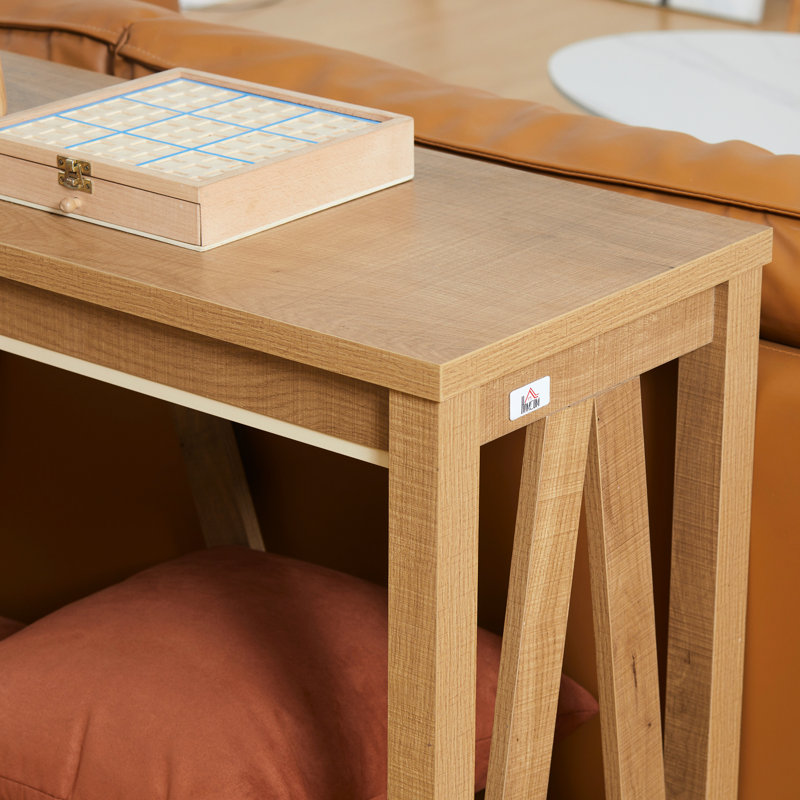 Console, table d'entrée rustique avec rangement, brun pour le couloir, le salon, P 14,25 po x L 57,9 po, zone de rangement