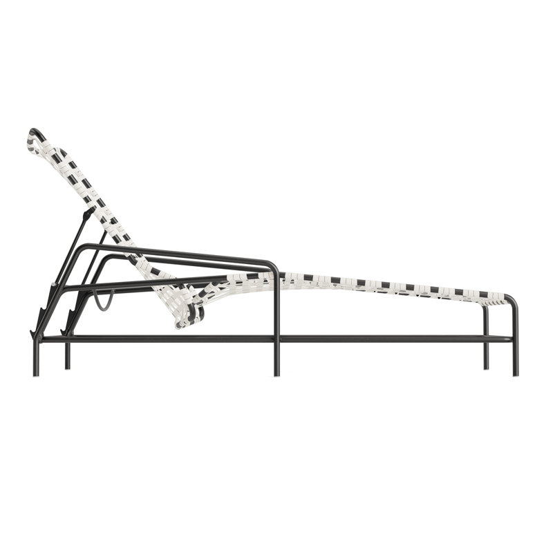 Kantan Outdoor Chaise Lounge, White Lite/Textured Pewter
