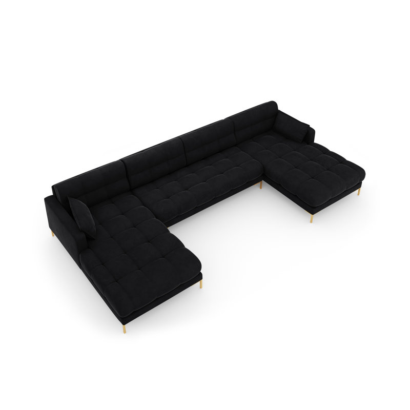Adoraim 6 Seater Large Corner Sofa , Gold, Black