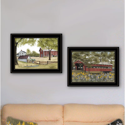 Ensemble de 2 reproductions d’art sur papier encadrée « The Spring House » par Billy Jacobs