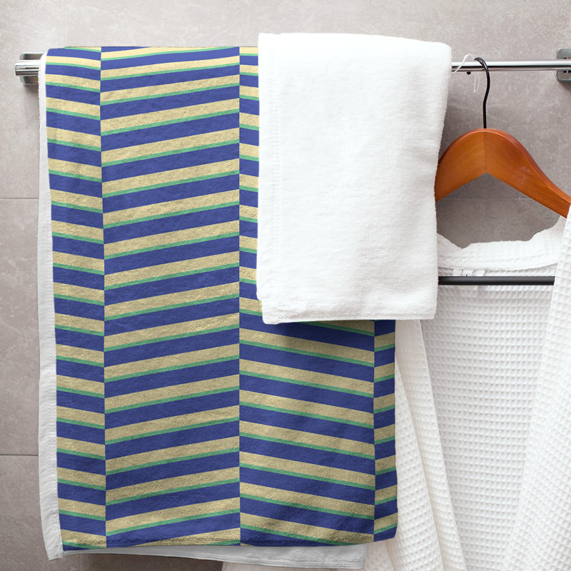 Jaya Bath Towel, Blue/Green/Yellow