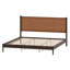 Base de lit plateforme Mid-Century moderne avec tête de lit tissée à la main-133439409