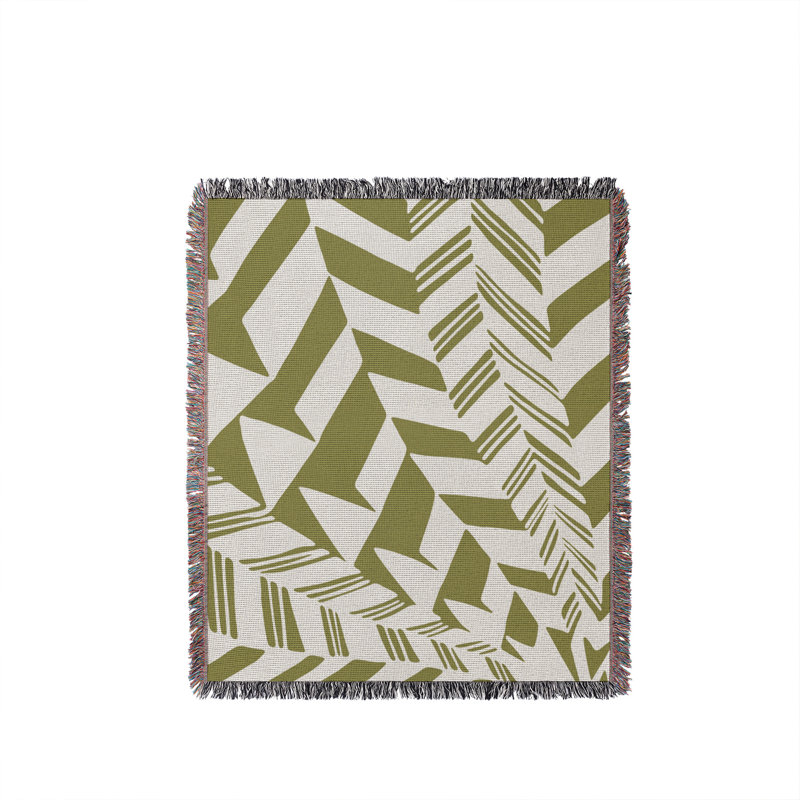 Jeté en coton Kafi, Chartreuse, 60 po x 80 po