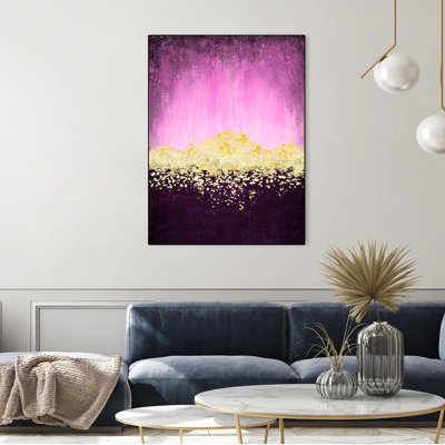" Fuschia And Silver Wave " by Alyson Mccrink Painting Print