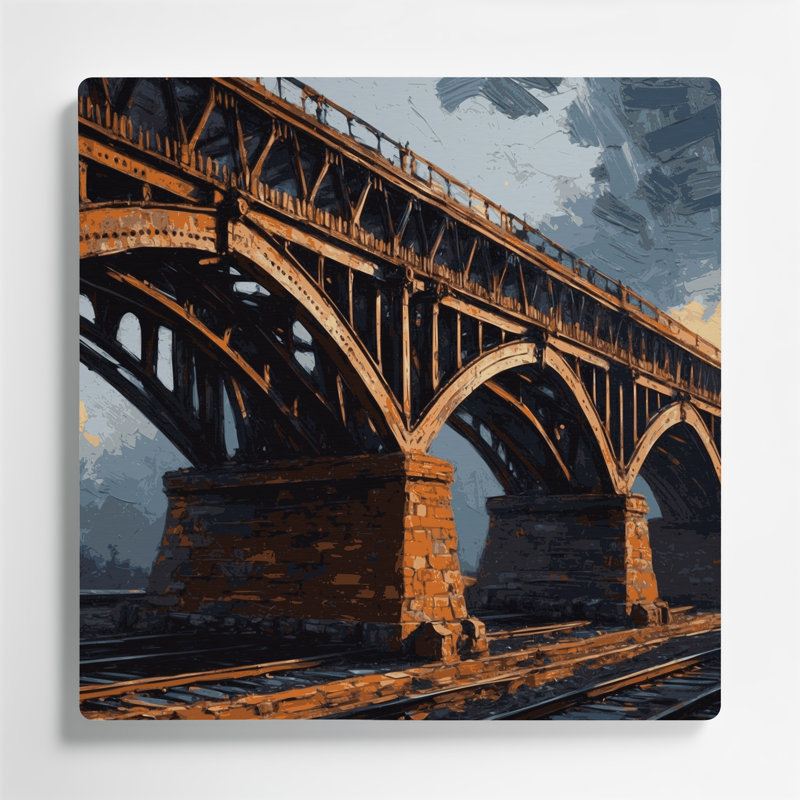 Illustration de pont en métal transport, H 16 po x l 16 po