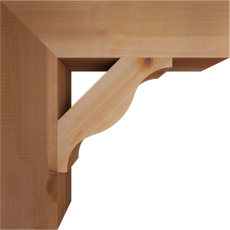 Funston Block Bracket, Western Red Cedar (Smooth), 16" H x 3.5" W x 16" D