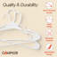 Cintres de qualité supérieure - Conception mince et compacte, plastique léger et durable avec rainures d'épaule intelligentes, utilisation polyvalente pour organiser la lessive, les manteaux et les vêtements, blanc, paquet de 20