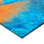 Tapis bleu / orange abstrait tissé à la machine-1349931976