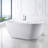 Modern White Acrylic Freestanding Bathtub With Gently Sloped Design And Center Drain