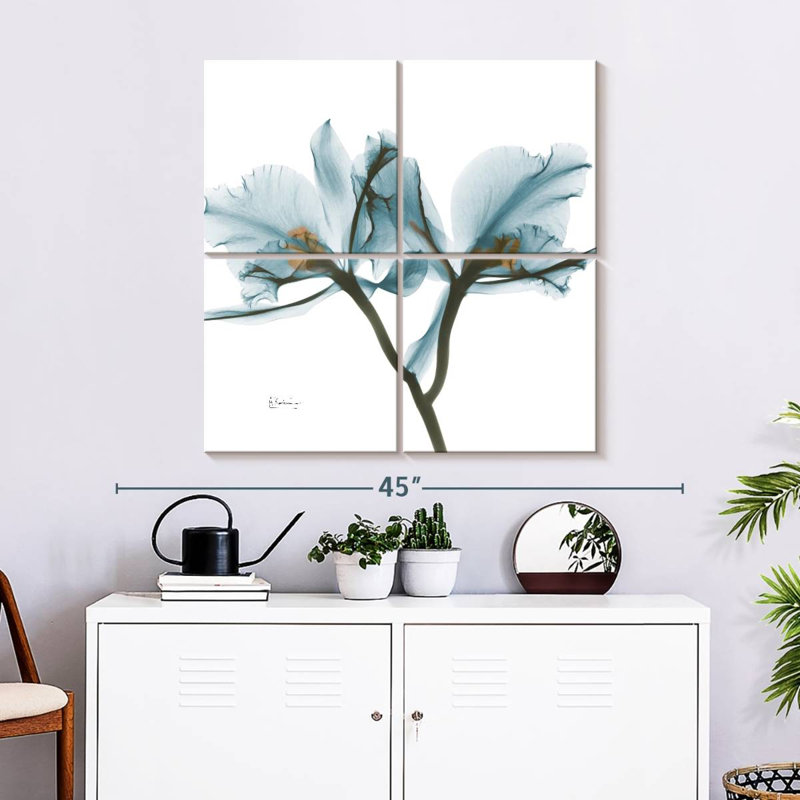 Orchidées Harnek en bleu, H 32 po x l 32 po