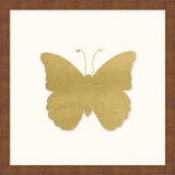 Gold Leaf Butterfly 3' Framed Graphic Art Print on Glass