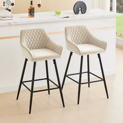 Saarrah 68cm Upholstered Bar Stool with Arms