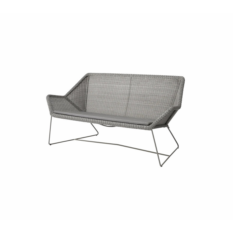 Breeze 2-Seater Sofa With Cushion, Cane-line Natté Taupe, Cane-line weave Taupe