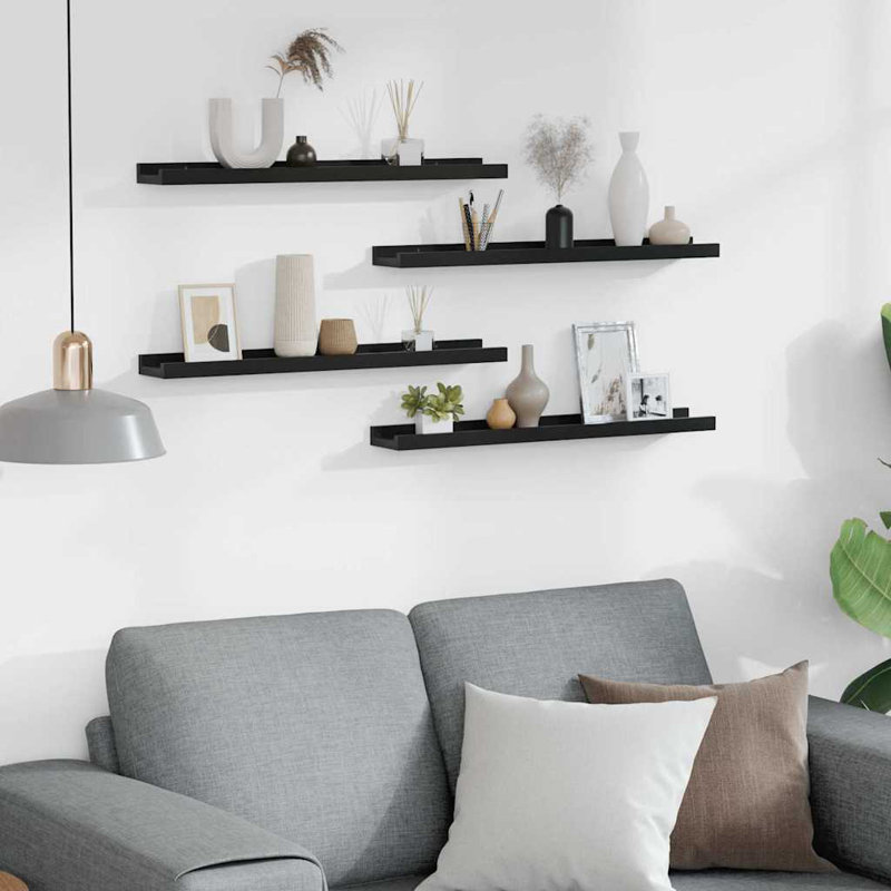 Floating Shelf, 1.2'' H x 23.6'' W x 3.5'' D, Black