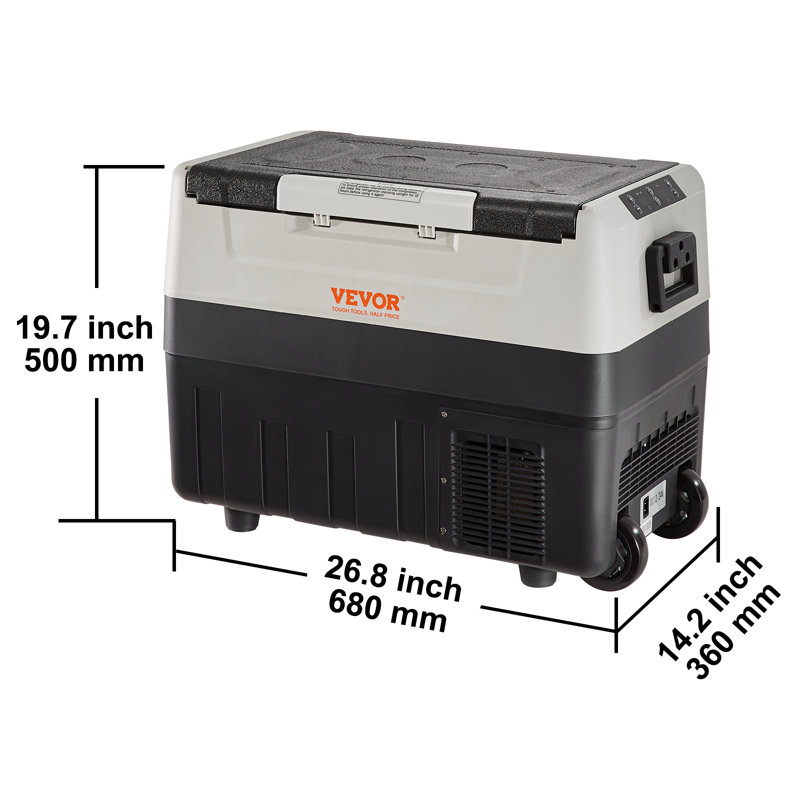 Black 48QT Dual Zone Electric Car Refrigerator Cooler