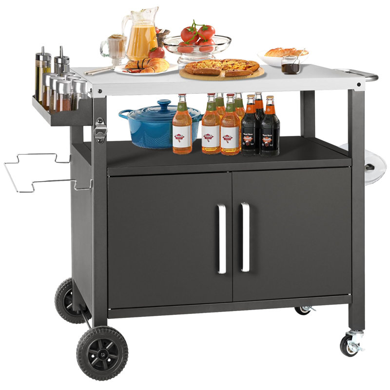 Table de barbecue avec grande armoire de rangement