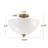3-Light Semicircular Opal Glass Semi Flush Mount