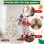 Sapin de Noël artificiel blanc de 1,80 m (6 pi) préilluminé, avec 600 lumières DEL blanc chaud, 150 boules de Noël et 253 extrémités de branches en PE. Parfait pour la décoration intérieure.