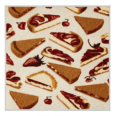 Washable Cheesecake Desserts Area Rug