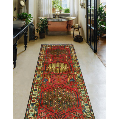 Argentino One-of-a-Kind 3'6" X 8'9" 1980s Runner Wool Area Rug